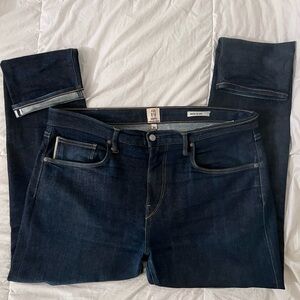 KATO denim the scissors slim tapered fit in raw indigo size 36.